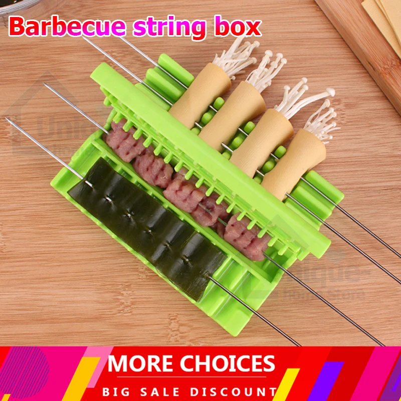 3 in 1 Skewers Kebab Maker Barbecue Stringer Box Home Outdoor Reusable BBQ Gadget