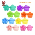 BOBO.BOX 5 шт розовые силиконовые бусины цветок детские жевательные прорезыватели игрушки пищевого силикона для Diy цепи Прорезывания Зубов Ожерелье без БФА