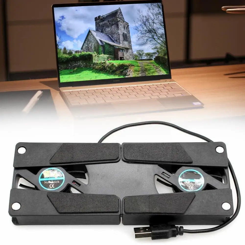

2 Fans Foldable Laptop Cooling Cooler Pad Stand USB Powered For Laptop Notebook Octopus USB Double Cooling Fan P9B7