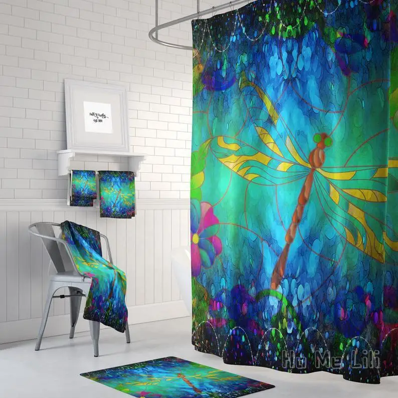 

Shower Curtain Boho Decor Dragonfly