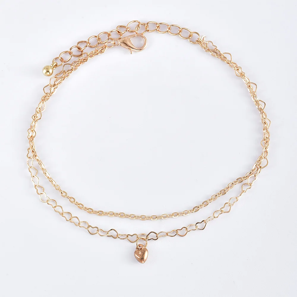 3 шт./компл. богемные женские браслеты на лодыжку с круглым сердцем листьями