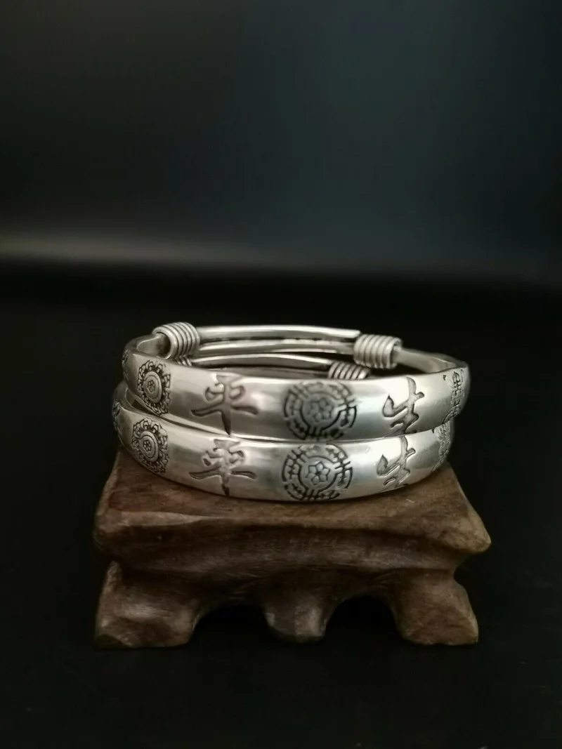 

Модный мужской и женский браслет из старого тибетского серебра, серебряный браслет, очаровательные ювелирные изделия, модные аксессуары