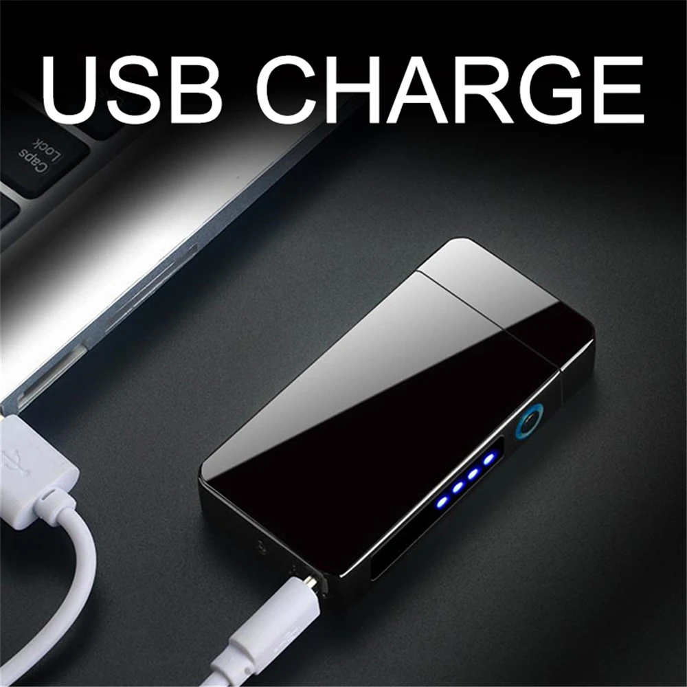 Портативная металлическая зажигалка с разъемом USB плазменная двойной дугой