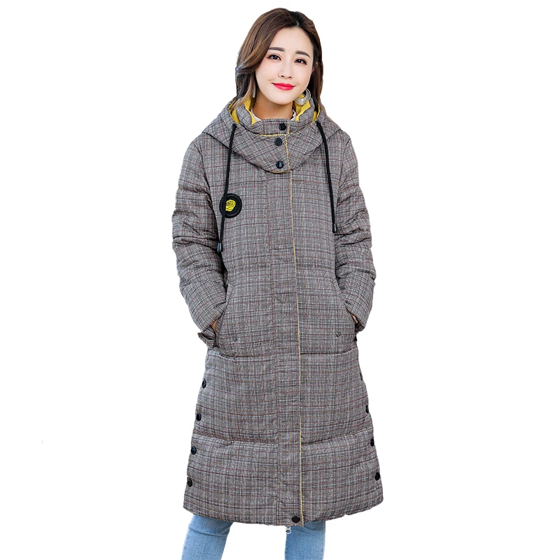 Модная зимняя куртка Женская парка с капюшоном новинка 2020 длинное плотное