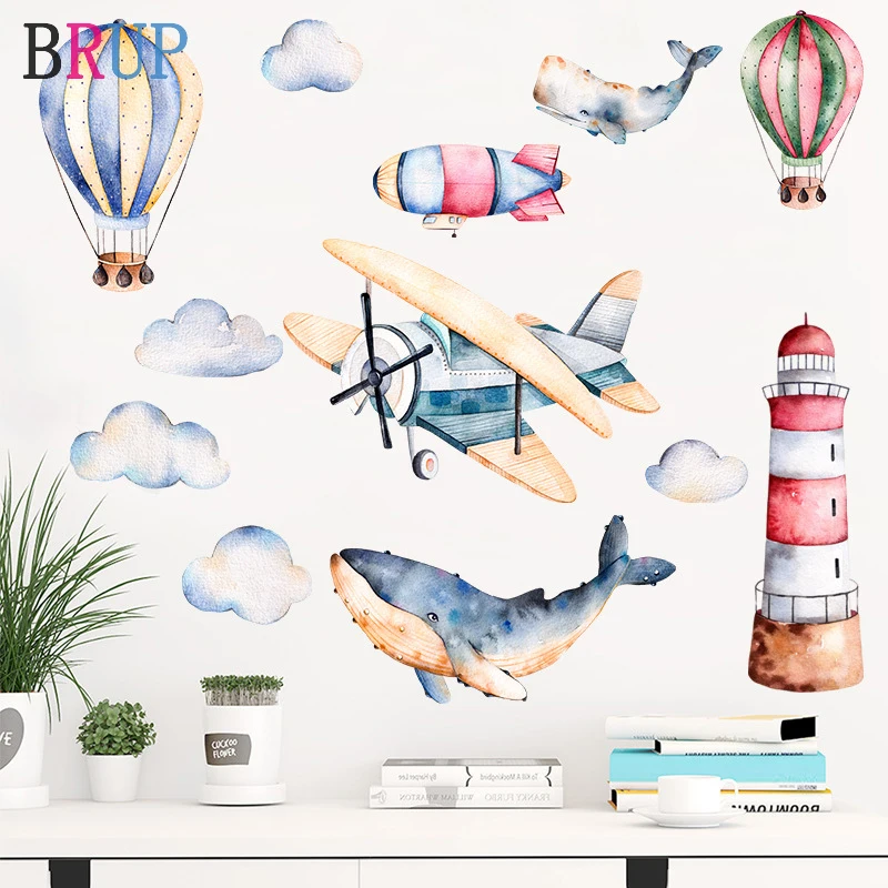 Стильные настенные стикеры ручной росписи с воздушным шаром наклейки на стену