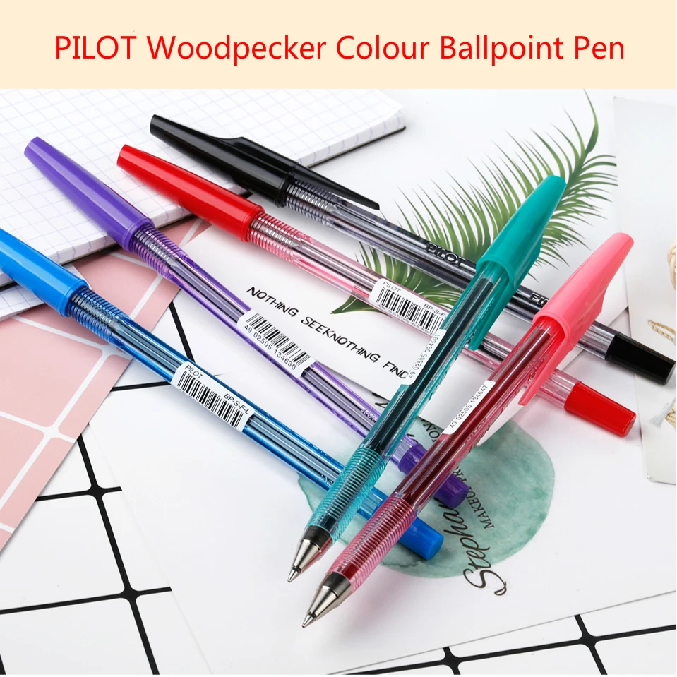 12 шт. цветная шариковая ручка PILOT Woodpecker BP S F 0 7 мм пулевого типа Penpiont классический
