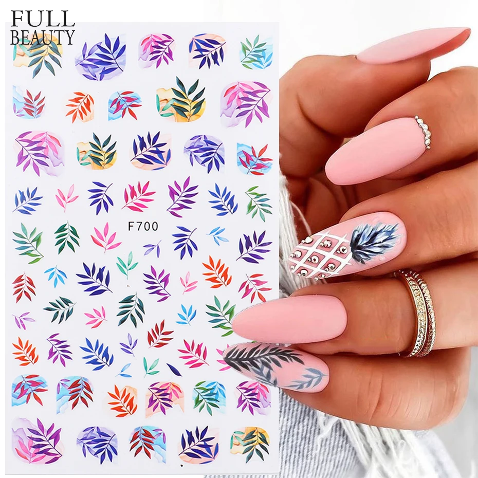 1 шт. стикеры 3D на ногти Nail Art слайдеры Цветы Листья наклейки человеческое лицо