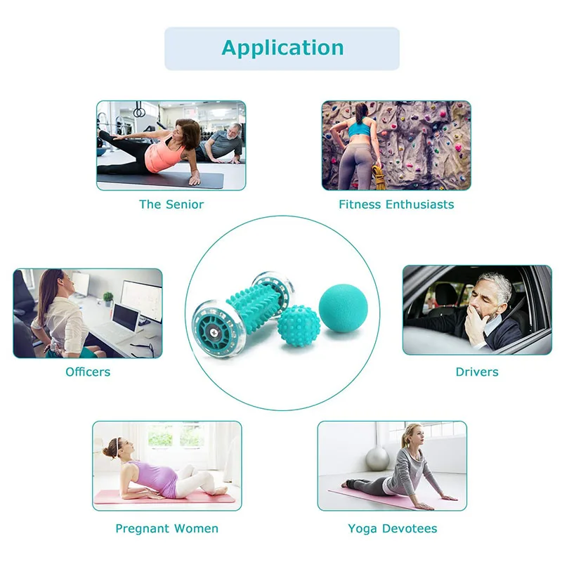 

Foot Massager Massage Roller Balls Kit Yoga Sport Fitness Ball For Hand Leg Back Pain Therapy Deep Tissue Trigger Point Recovery