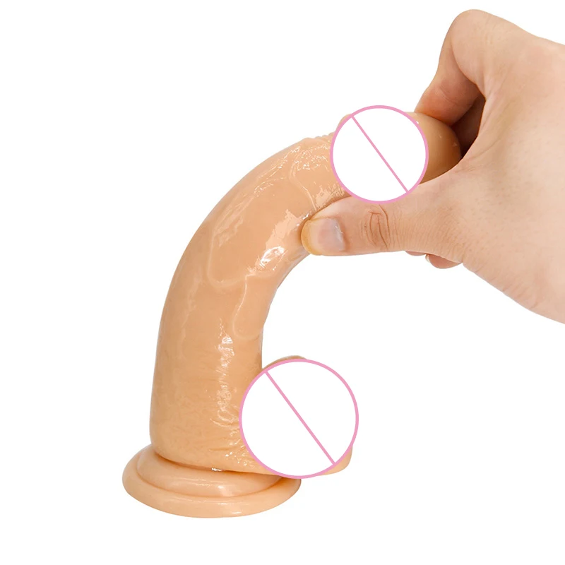 Мягкий реалистичный фаллоимитатор на присоске секс-игрушки для женщин Желейный