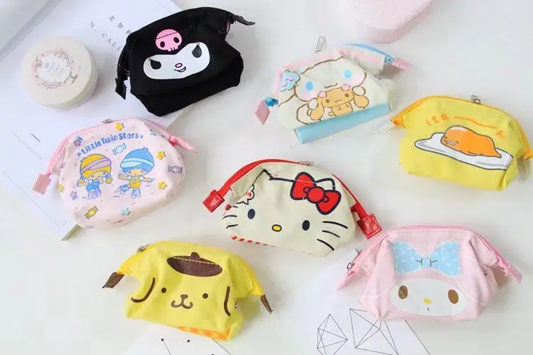 Новая моя мелодия маленькая Две звезды Cinnamoroll помпон пурин куроми Gudetama девочки дети мини холщовые сумки для монет для детей