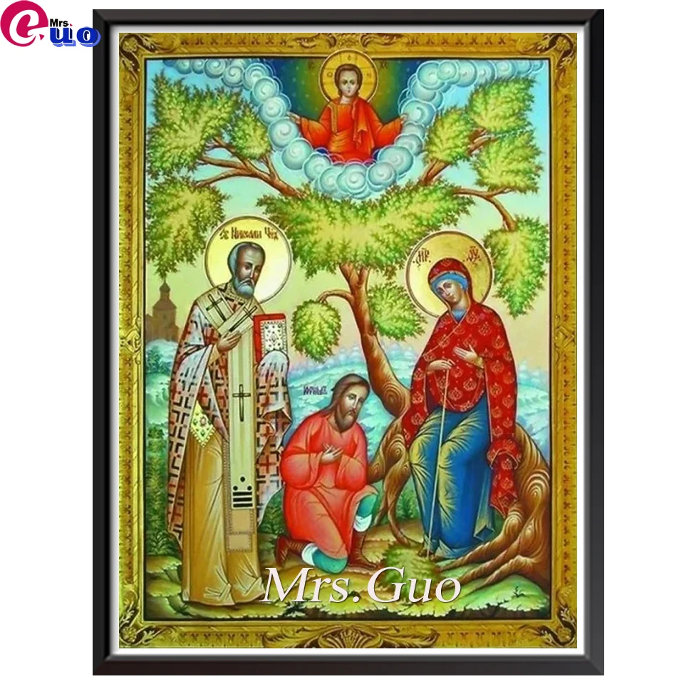 Алмазная живопись 5d &quotсделай сам&quot вышивка крестом икона святая троица