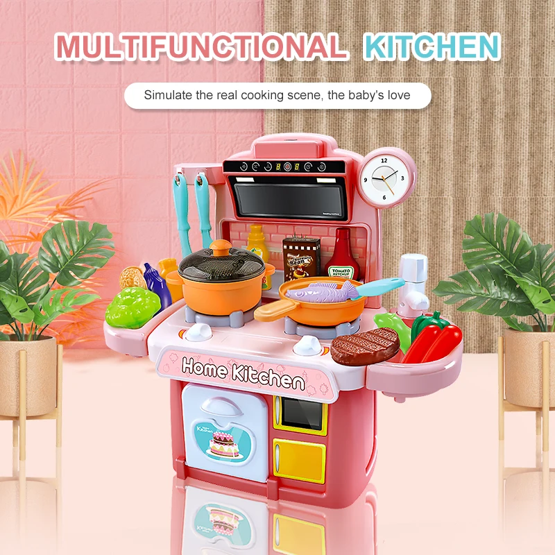 

Children Kitchen Toys Miniature Mini Plastic Food Girl Kids Cutting Vegetables Fruits Cooking House Toy Kitchen Set Gift