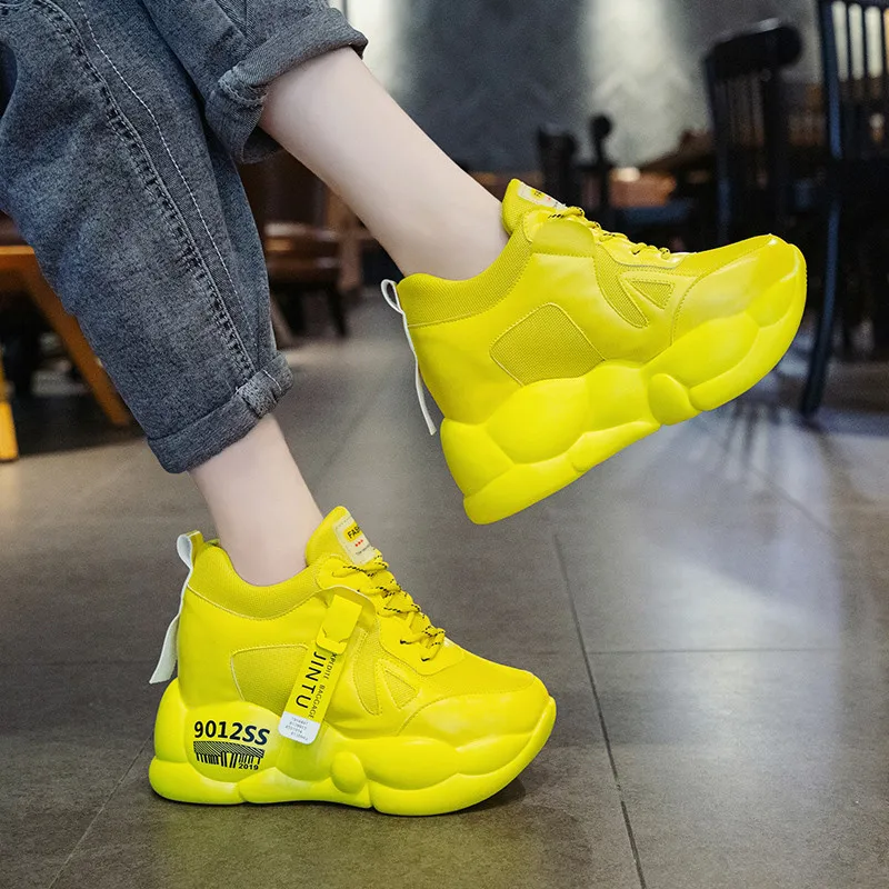 Весенние женские модные кроссовки на платформе Кроссовки массивной Женская