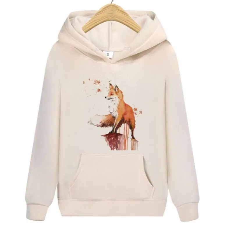 

2021 Harajuku Fox Print Hoodies Streetwear Sweatshirt Women's Spring And Autumn Sportswear Hoodie