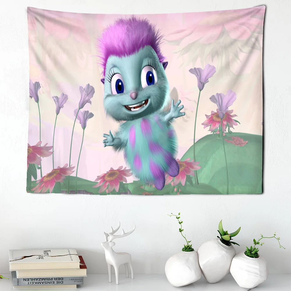 

Декоративный гобелен в стиле бохо, гобелен в стиле хиппи, с мультяшными цветами, фазой Луны, ткань для украшения комнаты, домашний художеств...