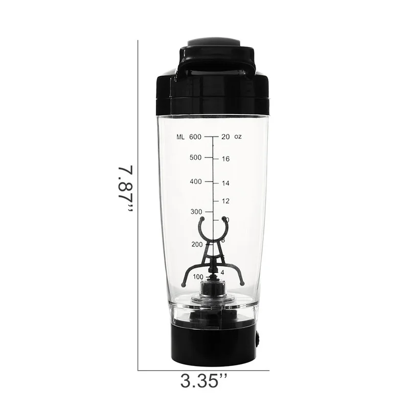 

600ML Shaker Cup Powder Fitness Cup Electric Blender Protein Shaker Bottle Brewing Movement Eco Friendly Automatic Vortex Mixer