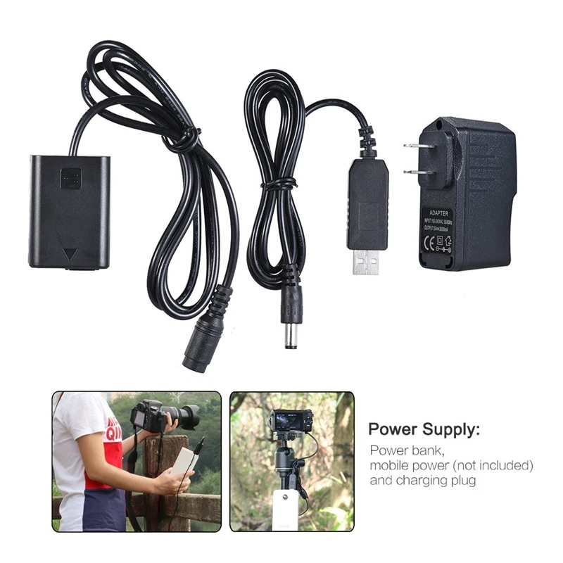 Np-Fw50 Dummy Battery + 5V 3A Usb Power Adapter Cable with Plug Replacement for Ac-Pw20 Sony Nex-3/5/6/7 Series A33 A3 | Электроника