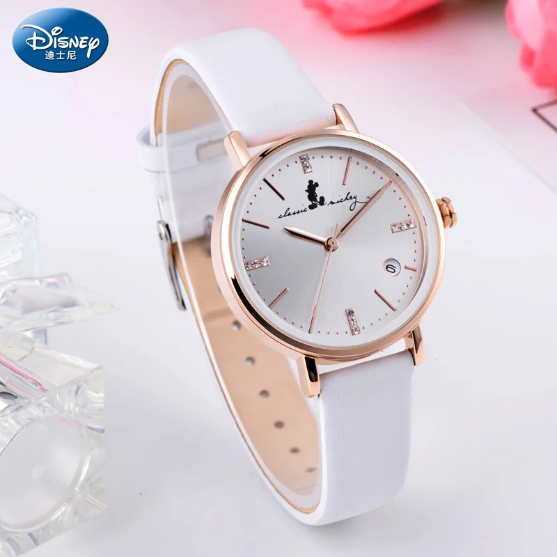 Детские кварцевые наручные часы Disney Mickey Mouse модные женские с бриллиантами