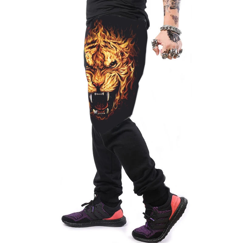 

Men Floral Joggers Gym Sport Casual Sweatpants Bodybuilding Pants Trousers Tiger W14