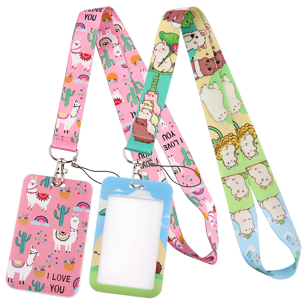 LB1845 Альпака милый животный шейный ремешок шнурок для ID карты брелок USB Ремешки