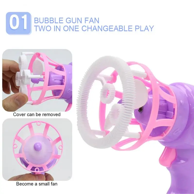 

Hot Sale Bubble Blower Gun Children Candy Color Fan Bubble Machine Kids Educational Summer Outdoor Portable Toys