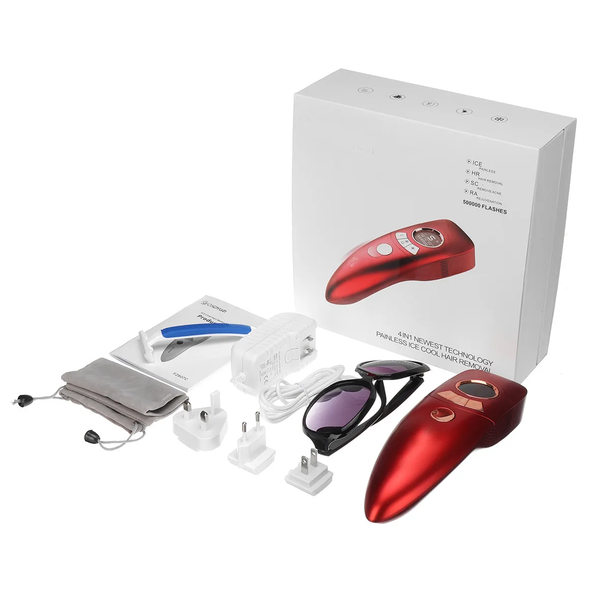 

2020 New Arrival 4in1 500000 Flash Permanent Hair Remover IPL Epilator Laser Painless Whole Body Facial Hair Removal Machine