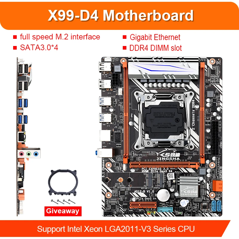 Online JINGSHA X99 D4 Placa Basis Con Xeon E5 2620 V3 LGA2011-3 CPU 2 Uds X 8GB = 16GB 2400MHz REG DDR4 De Memoria SATA 3,0 NVME M.2 SSD