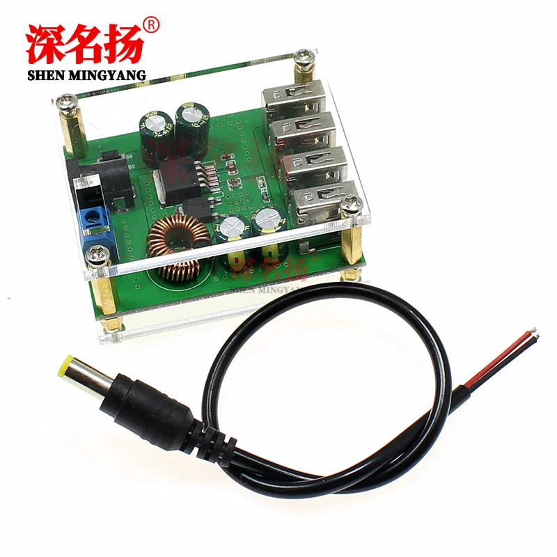 DCDC понижающий модуль 4USB выход 9V12V24v36V поворота 5V/5A автомобиль напряжения