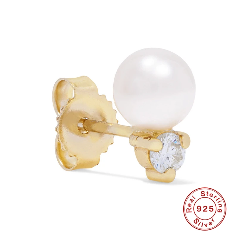 Женские серьги из стерлингового серебра 925 пробы золотые маленькие костяные