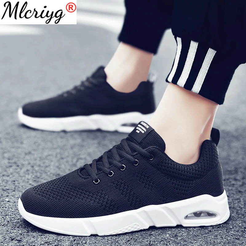 

Sneakers Men Shoes 2021 Summer Fashion Breathable Mesh Shoes Men Solid Color Casual Men Sneakers Lace-up Outdoor Walking Shoes