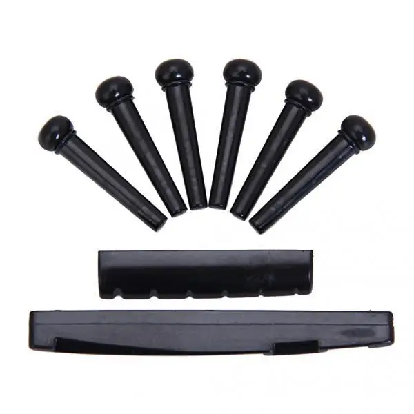 

Set of Acoustic Guitar Bridge Pins Saddle Nut Black