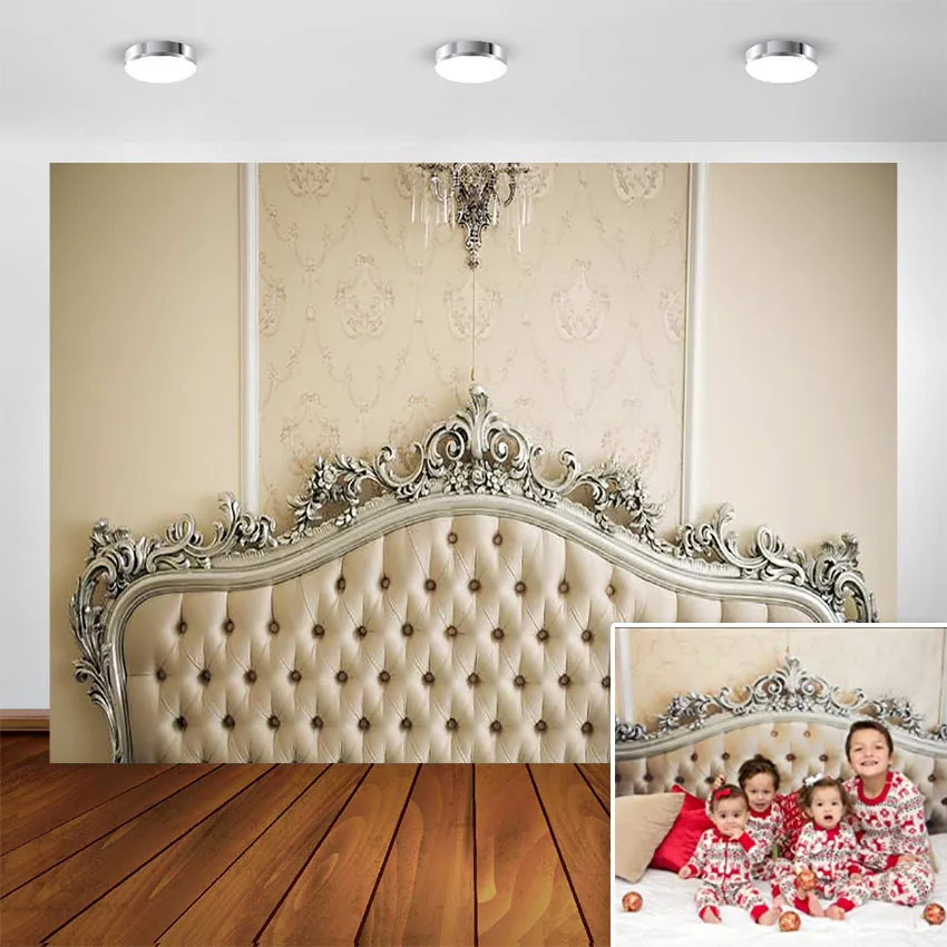 Фон с изголовьем кровати для фотографий будуарная кровать беременных женщин фон