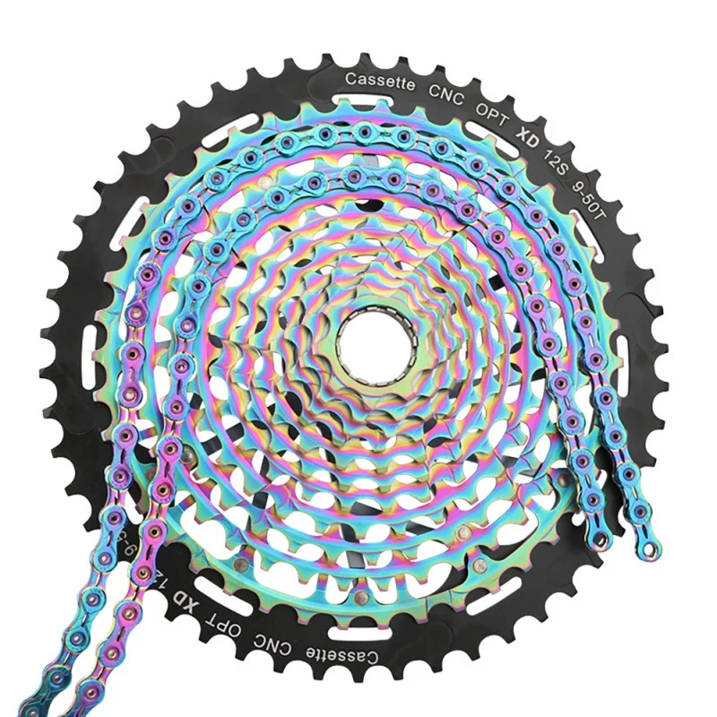 

Bike Bicycle Shifting Chain Mountain Bike Chain Multicolor 10 Speed Semi-Hollow Bicycle Chain