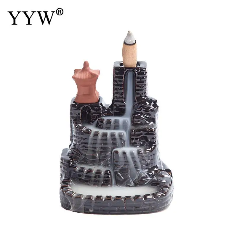 

Mountain Waterfall Incense Burner Holder Backflow Incense Burner Censer Ceramic Aroma Burner Buddhist Decor Fragrance Stand