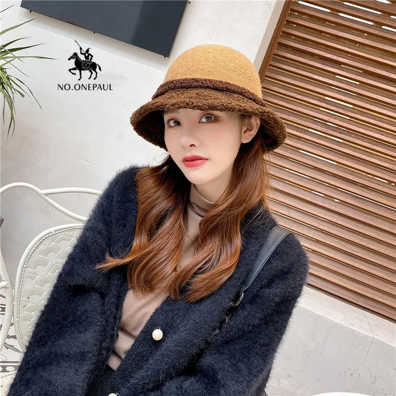 

Новинка, шерстяная женская шапка NO.ONEPAUL, универсальная Рыболовная Шапка с небольшими полями, разноцветная шапка для осени и зимы