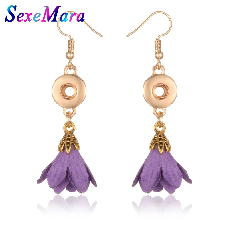 Цветок оснастки серьга в виде кнопки ювелирные изделия 12 мм и 18 кисточкой серьги