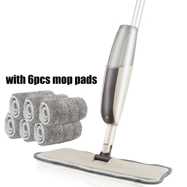 one mop 6 mop cloth Распылительная швабра с многоразовыми подушечками из микрофибры с ручкой 360 градусов, швабры для дома, кухни, ламината, дерева, керамической плитки - Цвет: one mop 6 mop cloth