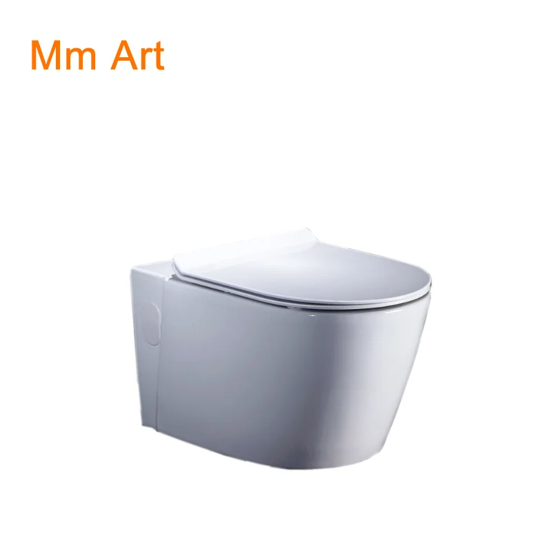 

Art design white wall mounted toilet siphon spray flush floor type luxury villa bathroom toilet Closestool