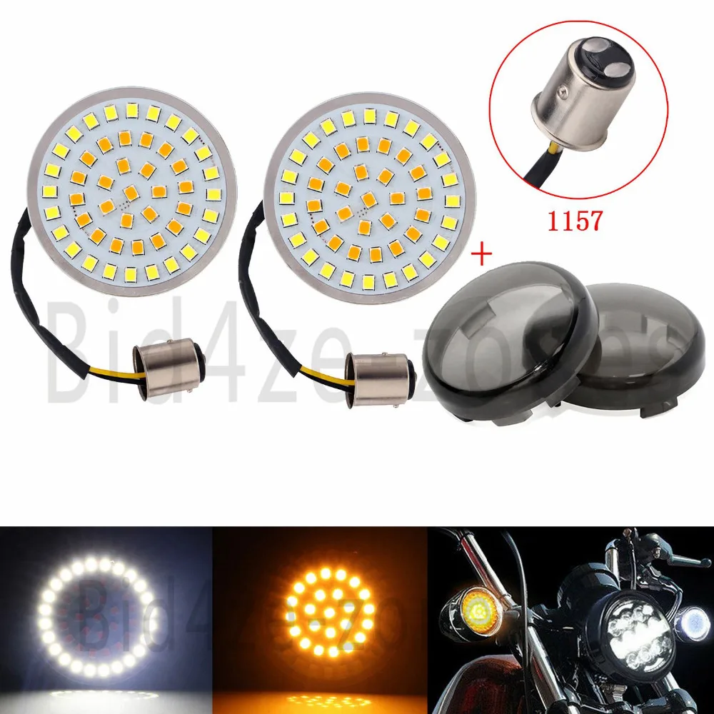 Мотоцикл 2 &quotянтарно Белый 1157 светодиодный передний указатель поворота вставки