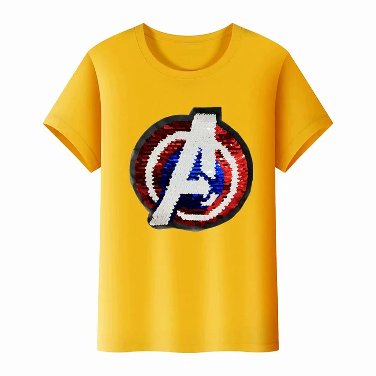 Детская модная Тонер одежда с мультяшными буквами и блестками для мальчиков лето