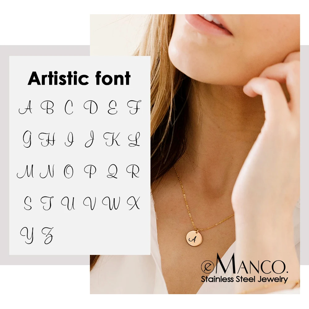 E Manco женское ожерелье с художественным алфавитом для женщин настоящее из