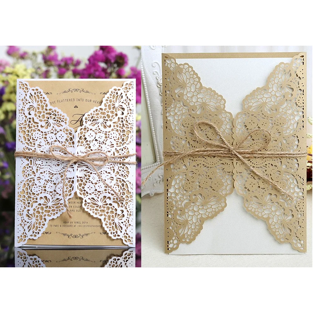 10 шт. лазерная резка западный свадебный на день рождения праздничный