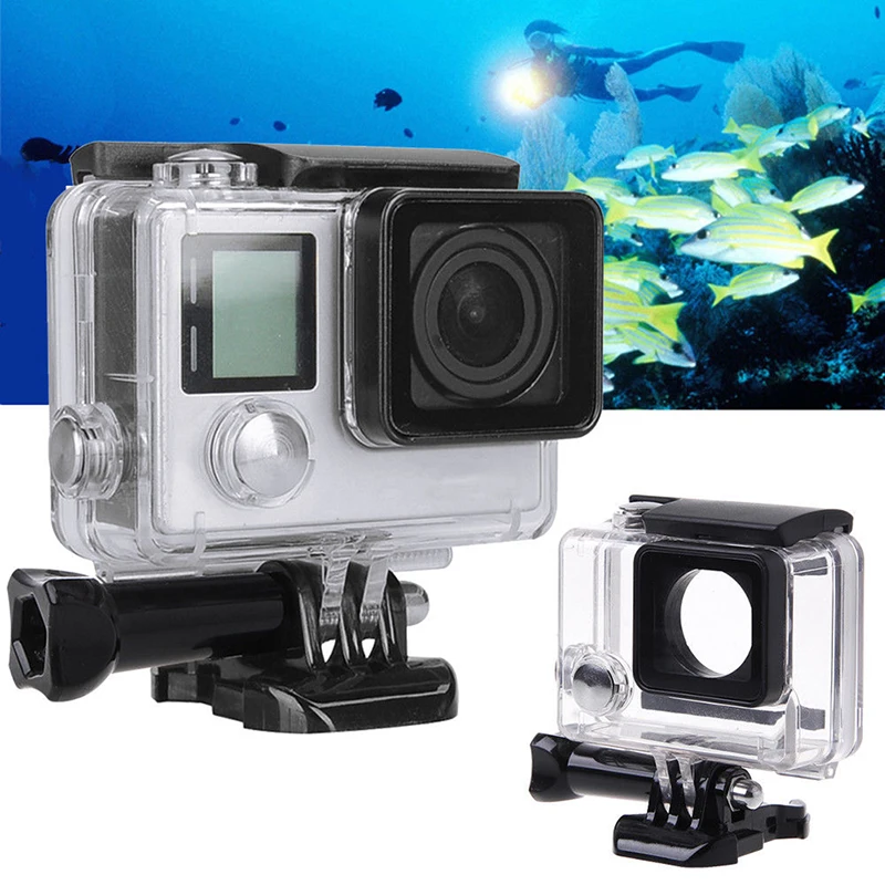 For Gopro Waterproof Housing Case hero 4 Hero3+Hero 3 Underwater Protective Box Go pro Accessories | Электроника