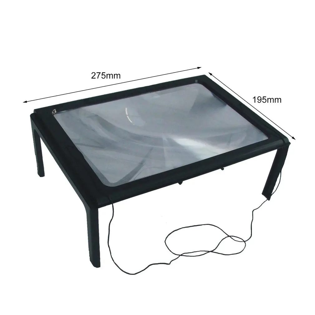 

A4 Full Page Large 3X Table Hands Free Desk Foldable Magnifying Glass Magnifier for Reading Sewing Knitting Reading Glass