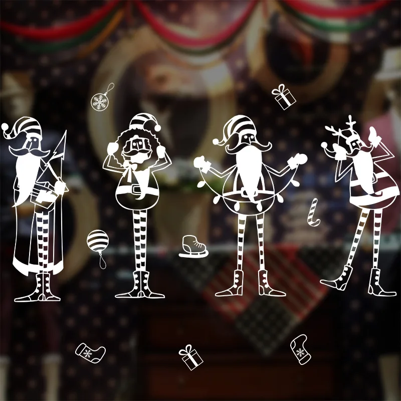 Электростатические наклейки рождественские без клея для стекла окна