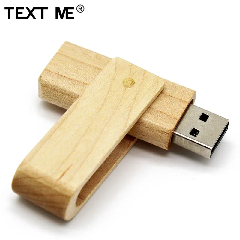 Флеш-накопитель usb с деревянным логотипом TEXT ME, 4 ГБ, 8 ГБ, 16 ГБ, 32 ГБ, 64 ГБ, usb 2,0, Подарочная флешка