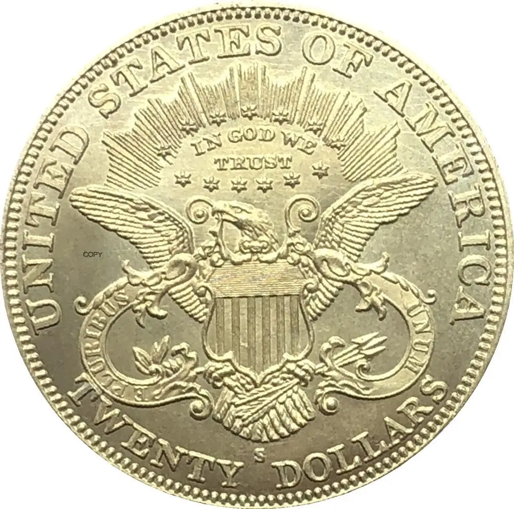 Американская голова свободы двойной Орел США 1880 двадцать долларов с девизом в