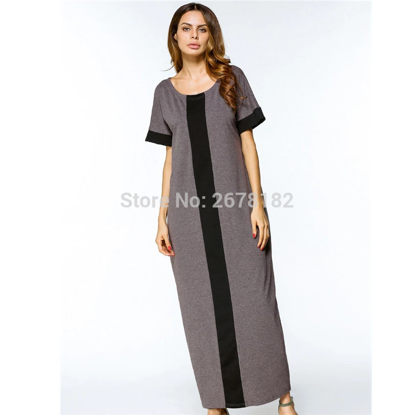 Повседневное мусульманское Макси платье размера плюс платья футболки абайя