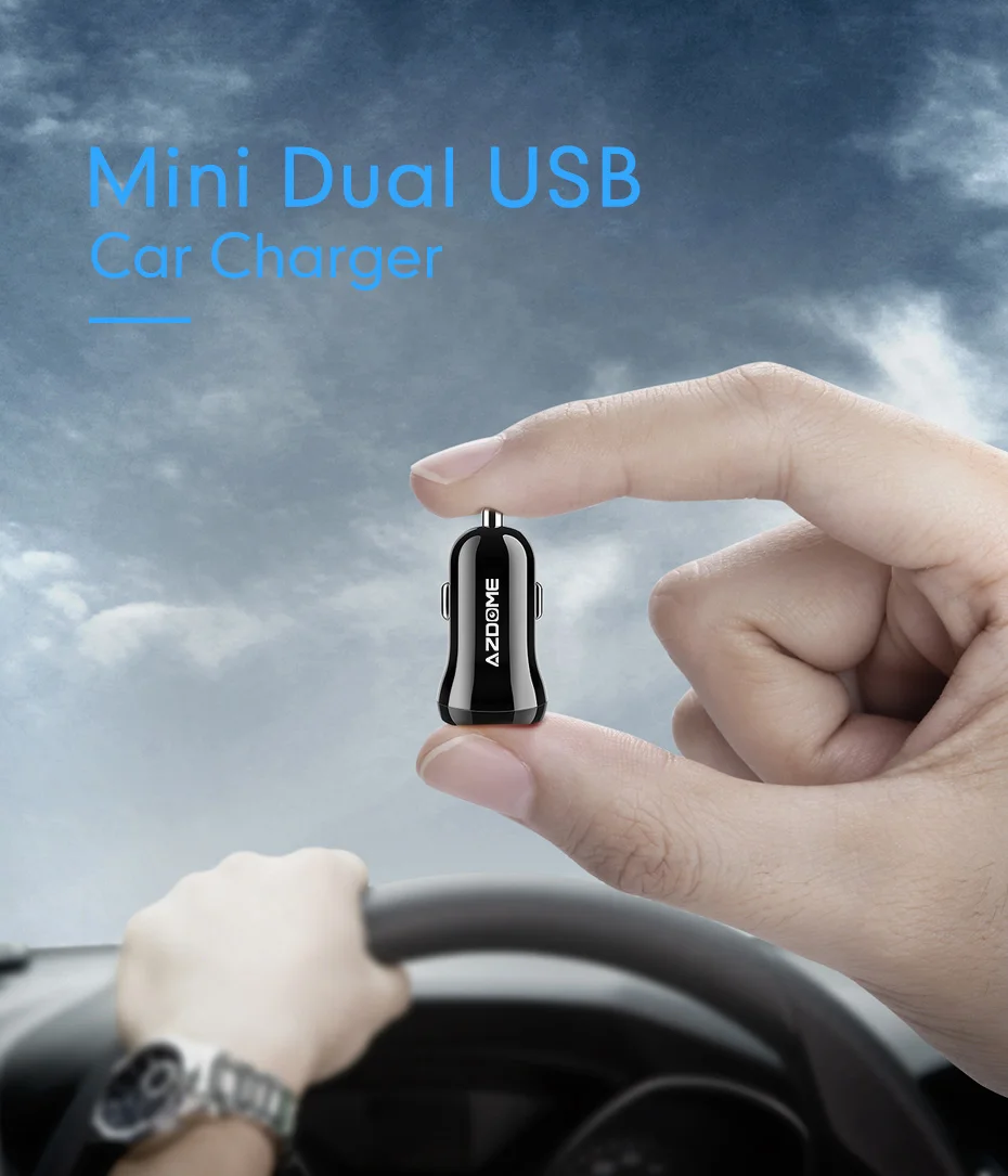 AZDOME мини USB Автомобильное зарядное устройство для мобильного телефона планшета gps 4.8A быстрое зарядное устройство автомобильное зарядное устройство двойной USB адаптер в автомобиль для M11 GS63H