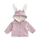 Симпатичная плотная Детская куртка с кроличьими ушками, рождественское пальто для девочек и мальчиков, осенне-зимняя теплая верхняя одежда с капюшоном, одежда для маленьких девочек